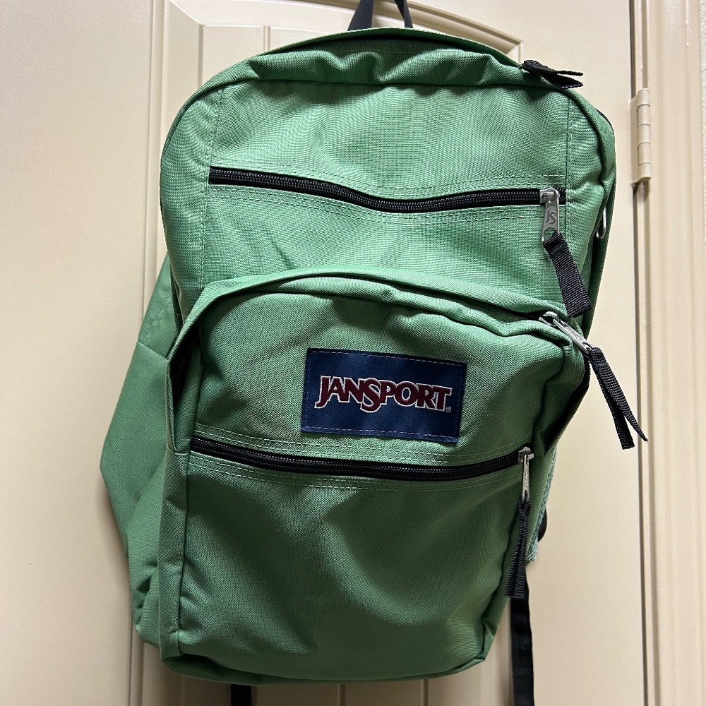 Green Jansport Big Student Backpack
